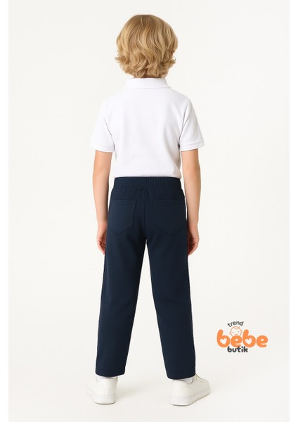 K Ribanalı Bel %100 Pamuk Penye Kumaş, Okul Pantolonu Erkek Çocuk Okul Eşofmanı Rahat ve Şık Siyah fiyatları