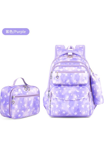 Ilkokul ve Ortaokul Öğrencileri Için Üç Set Geniş Kapasiteli Okul Çantası Omuz Çantası (Yurt Dışından)