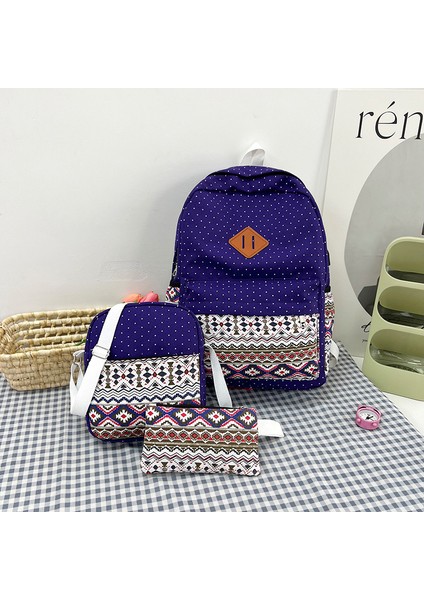 Okul Çantası Omuz Kanvas Çanta Üç Set (Yurt Dışından)