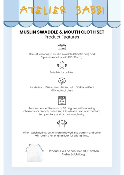 Müslin Bebek Örtüsü ve 3’lü Ağız Bezi Seti - Funfair fiyatları