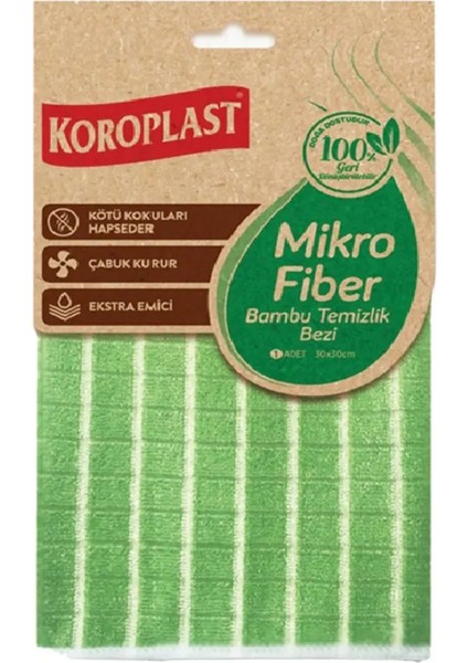 Bambu Özlü Mikrofiber Temizlik Bezi 30 x 30 cm x 3 Adet fiyatları