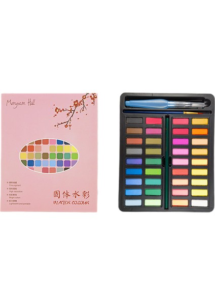 Katı Suluboya Boya Seti 36 Renkli Demir Kutu Çocuk Boyama Boya Toz Seti (Yurt Dışından)