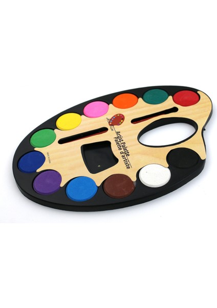 12 Renk Büyük At Nalı Katı Suluboya Tozu Oval Palet Toz Toz Çocuk Katı Suluboya Boya (Yurt Dışından)