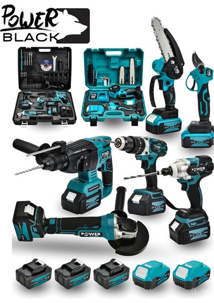 6 Lı Set 5 Bataryalı 2 Şarj Cihazlı 2 Çantalı Tam Takım Ultra Güçlendirilmiş Set