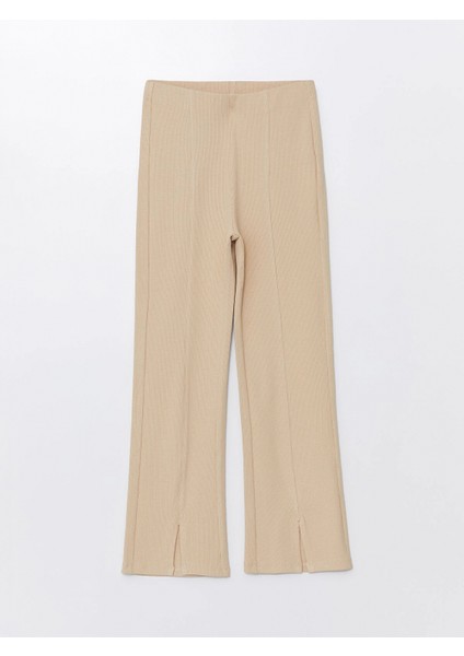 Lcw Kids Bej Beli Lastikli Ispanyol Paça Kız Çocuk Tayt