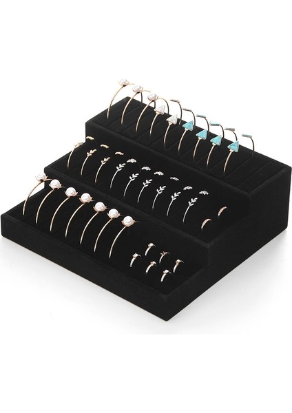 Ithal Süet Siyah Renk 35/27CM Batırmalı Kelepçe Bileklik Standı