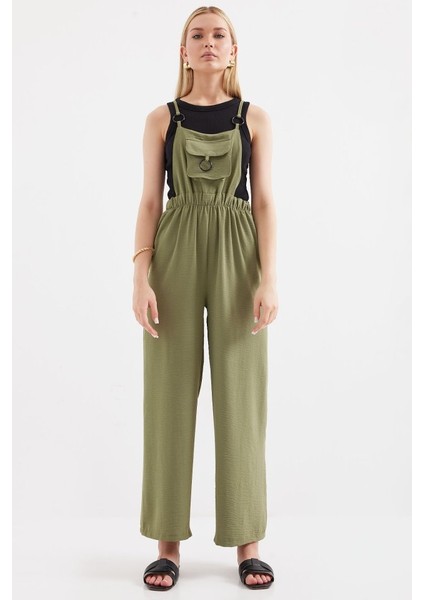 Soonaksesuar 7023 Askılı Bahçıvan Tulum - Haki fırsatları