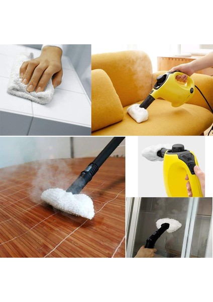 Karcher Sc2 Sc3 Sc4 Sc5 Easyfix Buharlı Temizlik Makinesi Uyumlu Yedek Mop Seti (3 Adet El Aparatı + 3 Adet Zemin Aparatı) fiyatları