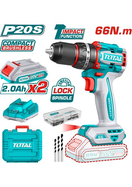 TIDLI20668E Li-Ion Akülü Kömürsüz Darbeli Matkap