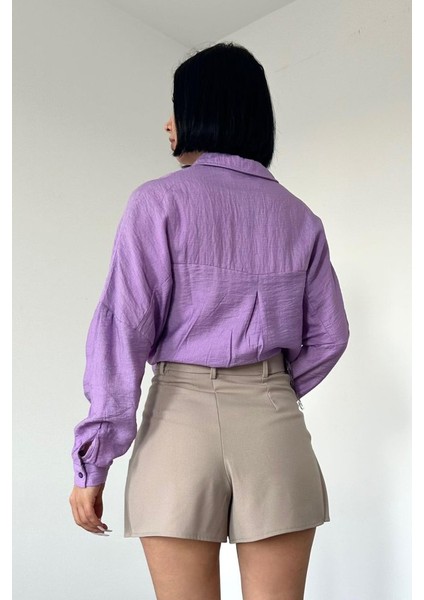 Soonaksesuar Lila Kristal Taşlı Gömlek