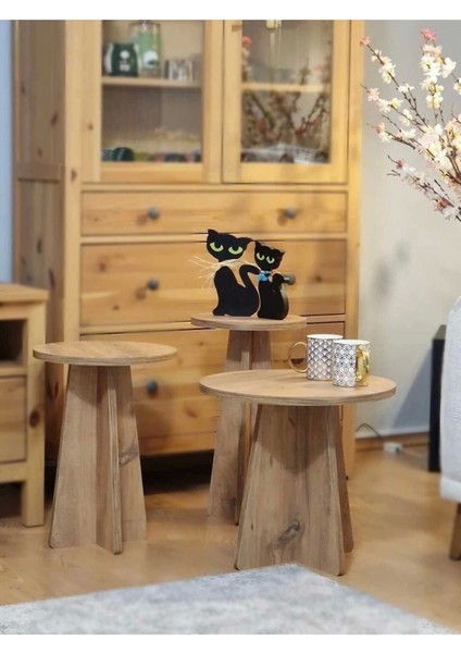 Mantar 3'lü Zigon Sehpa Modern Tasarım Yuvarlak Suntalam Malzeme 43 cm fiyatları