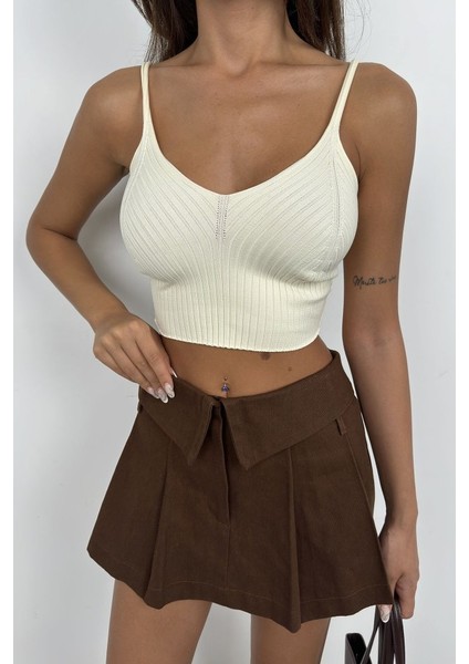 Soonaksesuar V Yaka Crop Bluz modelleri