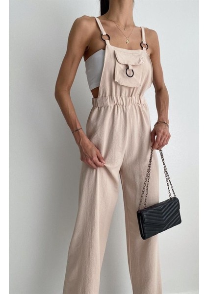 Soonaksesuar 7023 Askılı Bahçıvan Tulum - Bej