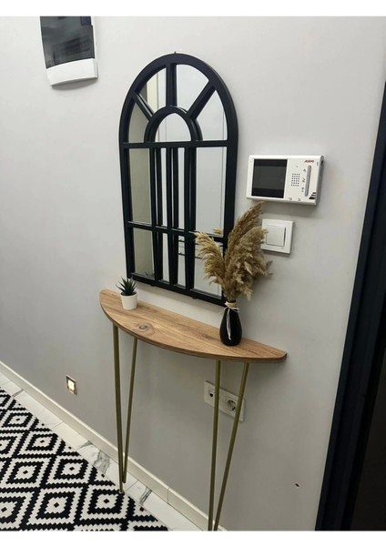 Yarım Ay Oval Kenar Dresuar Atlantik Çam 100CM Gold Ayak