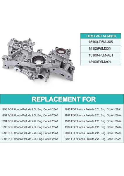 15100-P5M-A01 Oem Honda Yağ Pompası (Prelude/accord 92-02) Oem Honda 92-02 Prelude Accord (H22 Motorları) Yağ Pompası 15100-P5M-A01 fırsatları