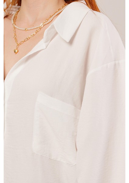 Soonaksesuar Basic Oversize Beyaz Gömlek