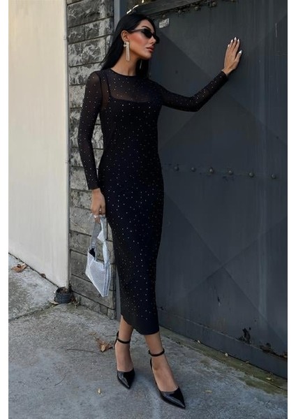 Soonaksesuar Taş Işlemeli Premium Tül Elbise 2829 fiyatları