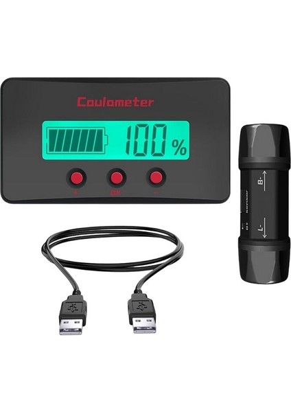 PZEM-033 8-120V Pil Voltaj Kapasite Göstergesi + 50A Şönt + 1m USB Kablo