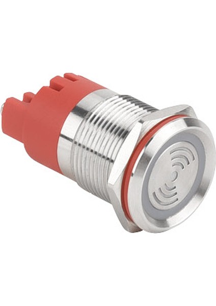WD19F-P0-S220VR Lx 19MM Sabit Sesli Işıklı Metal Buzzer - 220V