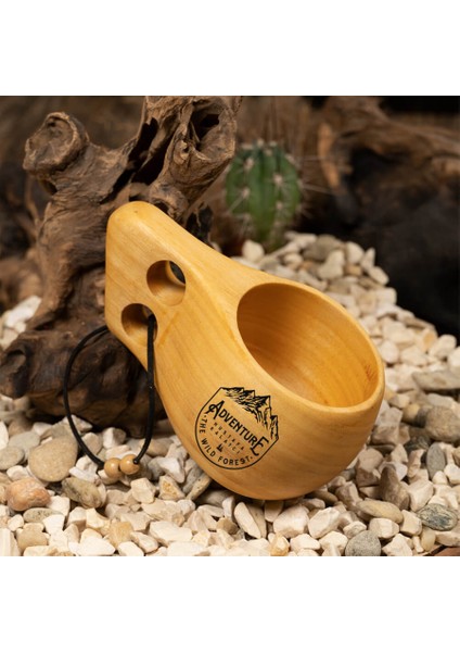 Adventure Tasarımlı Ayous Ağacından Doğal Kuksa Kupa Bardak fırsatları