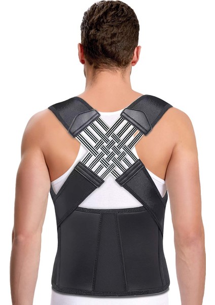 Medikal Dik Duruş Korsesi Sırt Korsesi Siyah Nefes Alabilir Kumaş ile Konforlu Kullanım fırsatları