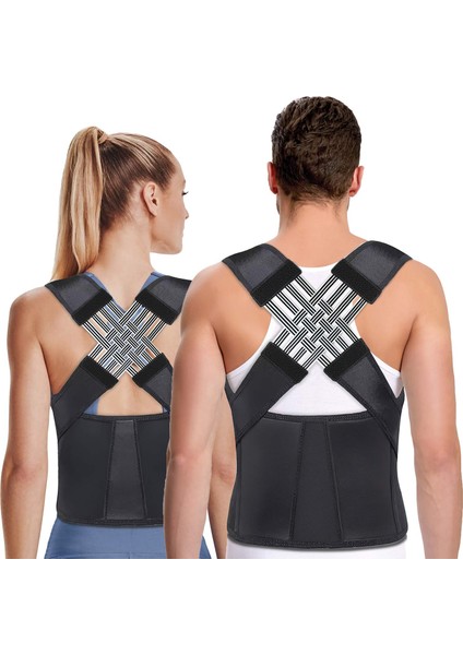Medikal Dik Duruş Korsesi Sırt Korsesi Siyah Nefes Alabilir Kumaş ile Konforlu Kullanım indirimleri