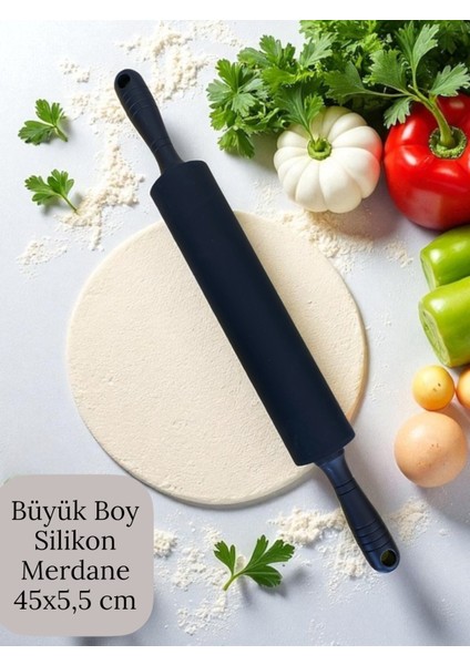 Plastik Saplı Silikon Gövdeli Merdane-Büyük Boy (45 x 5,5 x 25 Cm)