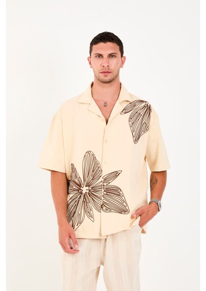 R-6094 Apaç Yaka Nakış Detaylı Kısa Kol Süprem Gömlek fiyatları