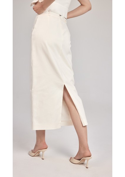 Ella - Yırtmaçlı Kemerli Kalem Etek fiyatları