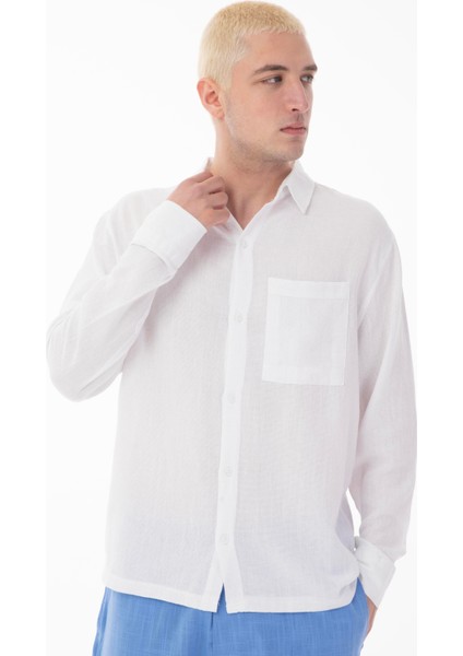 R-6054 Ayaklı Yaka Tek Cep Detaylı Uzun Kol Etamin Gömlek indirimleri