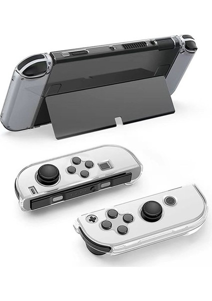 Nintendo Switch OLED Şeffaf Kristal Kılıf Sert Pc Bölmeli Koruyucu Kılıf ve Ayaklık (Yurt Dışından) fiyatları