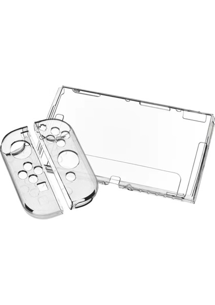 Nintendo Switch OLED Oyun Konsolu Için Şeffaf Kristal Kılıf Yumuşak Tpu Bölünmüş Koruyucu Kılıf (Yurt Dışından)