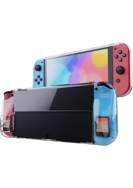 Nintendo Switch OLED Koruyucu Kılıf Yumuşak Tpu Şeffaf Kapak ve Oyun Kartı Yuvası (Yurt Dışından)