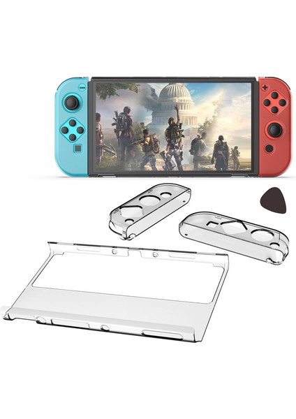 Nintendo Switch OLED Sol/sağ Tutacakları Için 3'ü 1 Arada Çıkarılabilir Şeffaf Koruyucu Pc Kılıfı Düşmeye Dayanıklı Kılıf (Yurt Dışından) fiyatları