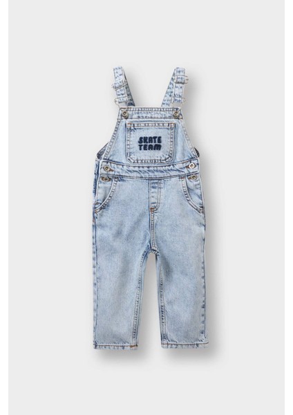 Erkek Bebek Etiket Baskılı Jean Tulum F3781A525AU