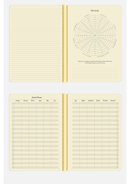 A5 Spiralli Vegan Deri Süresiz Planlayıcı Ajanda. 100 Gr. Ivory. 224 Sayfa. Kırmızı