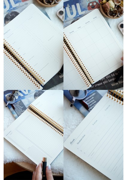 A5 Spiralli Vegan Deri Süresiz Planlayıcı Ajanda. 100 Gr. Ivory. 224 Sayfa. Kırmızı