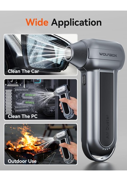 MF100 Electric Air Duster, 150000RPM Kablosuz Turbo Fan, 3 Kademeli Ayar