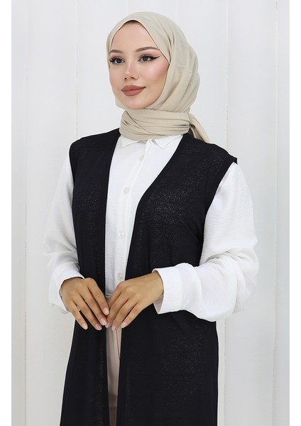 Sade Ince Basic Uzun Yelek Kadın Yelek Büyük Beden Yelek 8763-03 Koyu Lacivert fırsatları