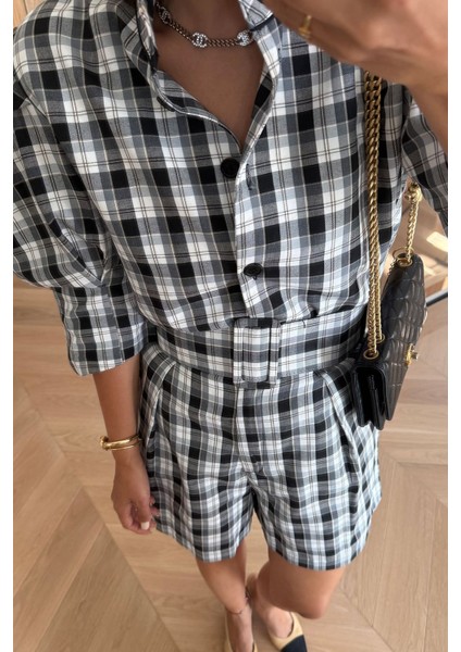 Ekoseli Gömlek Şort Takım modelleri