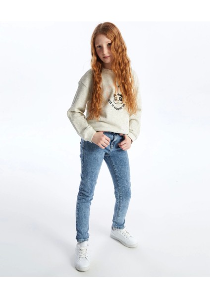 Lcw Kids Mavi Skinny Fit Kız Çocuk Jean Pantolon