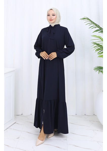 Medine Ipeği Büzgülü Ferace 6277-02 Lacivert fiyatları