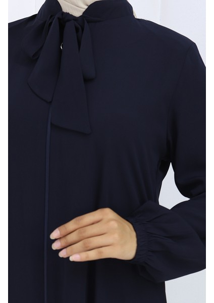 Medine Ipeği Büzgülü Ferace 6277-02 Lacivert fırsatları