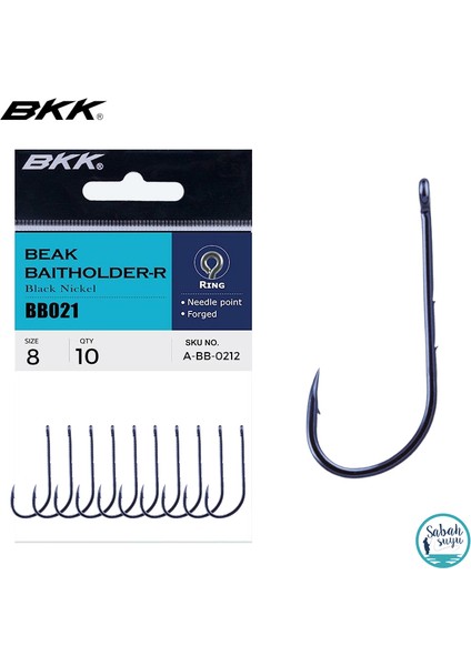 BB021 Beak Baitholder Delikli Iğne Siyah #8 (10 Adet)