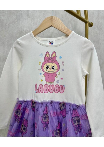 Kız Çocuk Labubu Baskılı Tül Etekli Elbise fırsatları