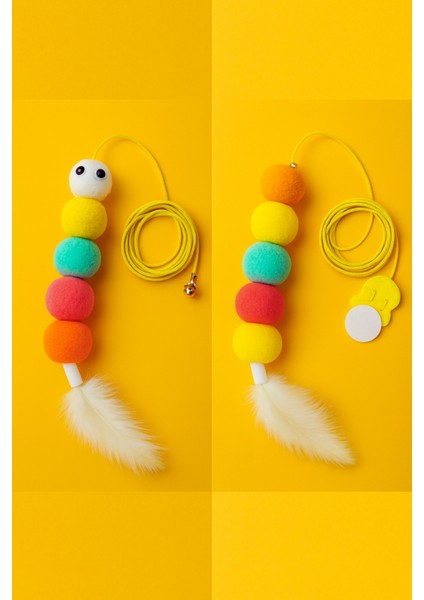 Elastik Kendinden Yapışkanlı Renkli Kedi Oyun Oltası Kedi Oyuncağı Yapışkanlı Olta Eğitim Oyuncağı indirimleri