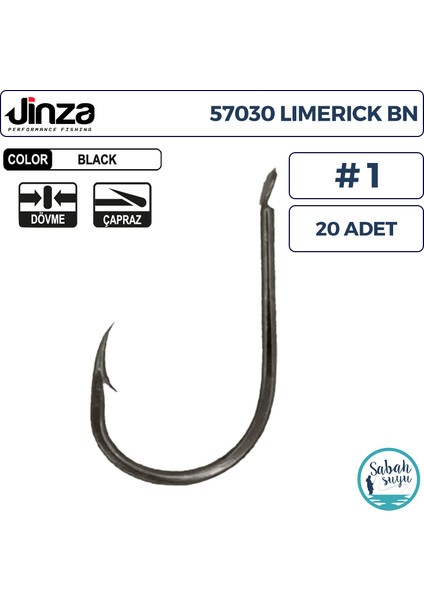 57030 Limerick Iğne #1 (20 Adet) Siyah