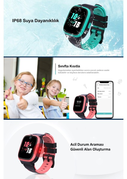 4G Akıllı Çocuk Saati, Gorilla Cam, Sesli, Görüntülü, IP68, Uzun Pil Ömrü, Doğru Konum SW-KIDS 101 fırsatları