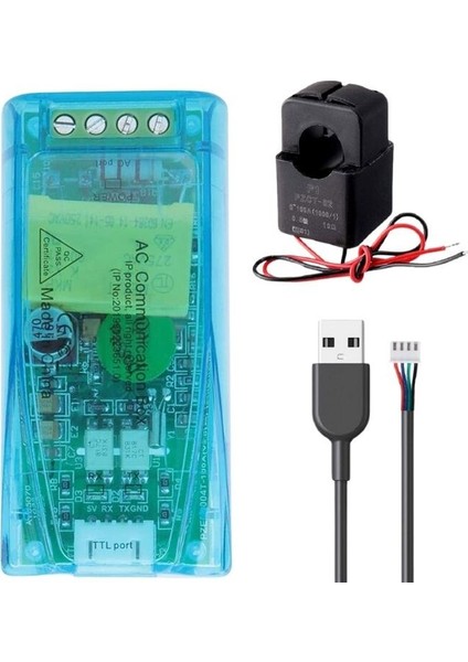 PZEM-004T 100A Tek Fazlı Ac Güç Iletişim Modülü + Ayrılabilir Ct + USB