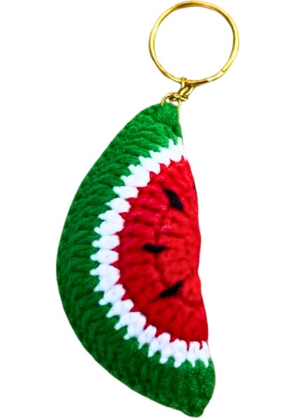 Karpuz Dilimi Charm Anahtarlık Aksesuar 7,5 x 3,5 cm